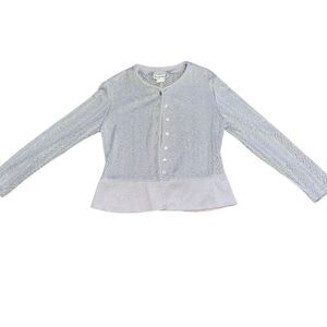 Vintage Nicole Studio Women's Gray Metallic Button-Up Cardigan Sweater Size 10‎